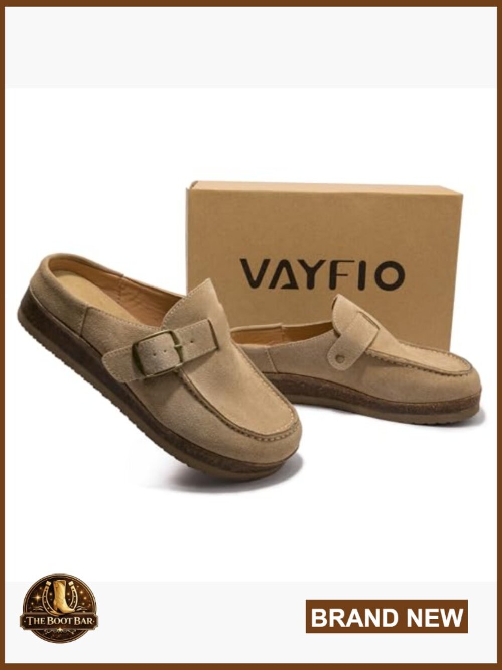 Eco Leather Buckle Clogs Non Slip Platform Mules Slip-On Slides - Picture 5 of 5